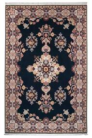 197X306 絨毯 タブリーズ 50 Raj と シルク オリエンタル ブラック/茶色 (ウール, ペルシャ/イラン)
