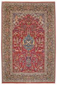  Perzsa Isfahan Selyem Láncfonal Szőnyeg 160X240 Barna/Sötétpiros