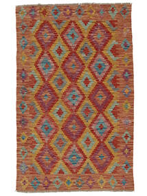 絨毯 オリエンタル キリム アフガン オールド スタイル 114X180 ダークレッド/茶色 (ウール, アフガニスタン)