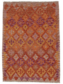  Kelim Afghan Old Style Matot 122X172 Tummanpunainen/Ruskea Carpetvista