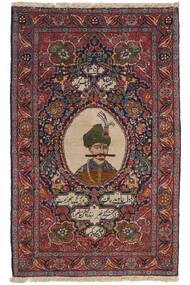  Persischer Täbriz Antik Teppich 83X134 Schwarz/Dunkelrot (Wolle, Persien/Iran)