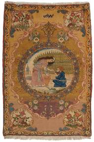 82X120 Täbriz Antik Teppich Orientalischer Braun/Schwarz (Wolle, Persien/Iran)