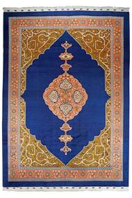Tabriz 50 Raj Vloerkleed 249X344 Bruin/Donkerblauw Wol, Perzië/Iran