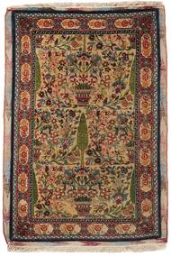  Orientalischer Täbriz Antik Teppich 50X84 Braun/Schwarz Wolle, Persien/Iran