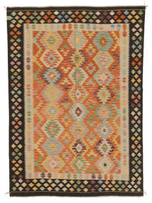  Oriental Kilim Afghan Old Style Rug 169X239 Brown/Black Wool, Afghanistan Carpetvista