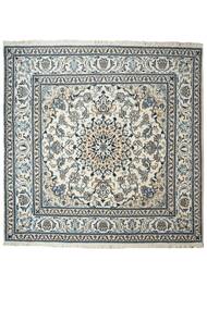 絨毯 ペルシャ ナイン 196X197 正方形 ダークグレー/グリーン (ウール, ペルシャ/イラン)