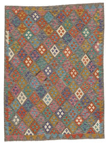 絨毯 オリエンタル キリム アフガン オールド スタイル 155X208 茶色/ダークイエロー (ウール, アフガニスタン)