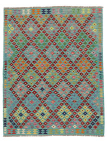 Tapete Kilim Afegão Old Style 158X201 Verde/Vermelho Escuro (Lã, Afeganistão)