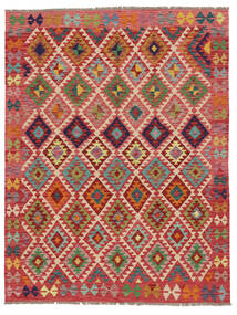 155X201 Kelim Afghan Old Style Teppe Orientalsk Brun/Mørk Rød (Ull, Afghanistan) Carpetvista