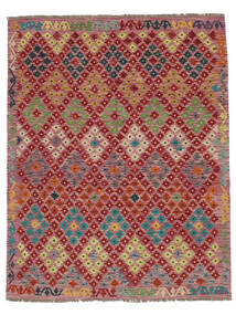 Kilim Afghan Old Style Rug 166X209 Dark Red/Brown Wool, Afghanistan Carpetvista
