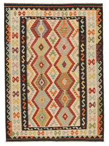 175X242 Kilim Afghan Old Style Rug Oriental Orange/Black (Wool, Afghanistan) Carpetvista