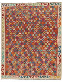 Kelim Afghan Old Stil Teppich 156X196 Dunkelrot/Orange Wolle, Afghanistan Carpetvista