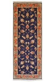 75X201 絨毯 タブリーズ 50 Raj オリエンタル 廊下 カーペット ブラック/茶色 (ウール, ペルシャ/イラン)