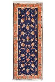 75X200 絨毯 タブリーズ 50 Raj オリエンタル 廊下 カーペット ブラック/茶色 (ウール, ペルシャ/イラン)