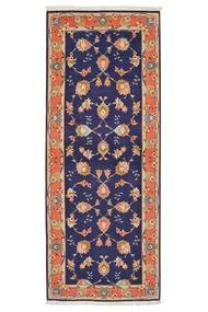  Oriental Tabriz 50 Raj Rug 79X201 Runner
 Black/Brown Wool, Persia/Iran