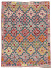  Orientalsk Kelim Afghan Old Style Tæppe 150X201 Mørkerød/Brun Uld, Afghanistan Carpetvista