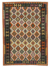 Kelim Afghan Old Style Vloerkleed 175X245 Bruin/Zwart Wol, Afghanistan Carpetvista