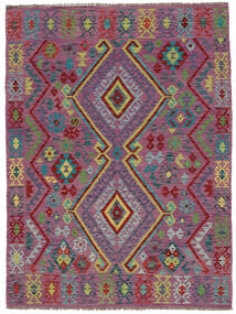  152X203 Kelim Afghan Old Stil Teppich Dunkelrot/Dunkelrosa Afghanistan Carpetvista