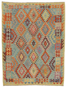  Kilim Afghan Old Style Rug 186X244 Wool Brown/Green Carpetvista
