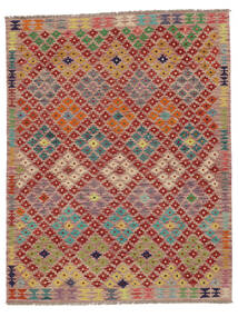  155X200 Kelim Afghan Old Style Matot Matto Ruskea/Tummanpunainen Afganistan Carpetvista