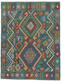  Oosters Kelim Afghan Old Style Vloerkleed 159X205 Zwart/Bruin Wol, Afghanistan Carpetvista