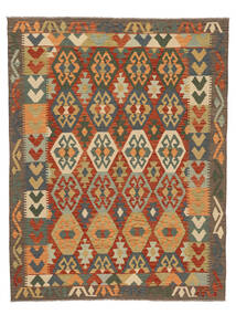  Kilim Afghan Old Style Rug 176X228 Wool Brown/Dark Red Carpetvista