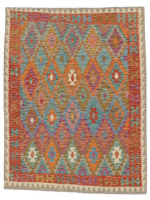  Orientalsk Kelim Afghan Old Style Teppe 154X200 Brun/Mørk Rød Ull, Afghanistan Carpetvista