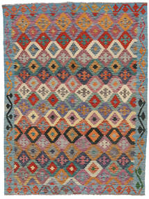  Kilim Afghan Old Style Rug 145X195 Wool Brown/Dark Red Small Carpetvista