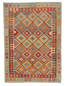  Oriental Kilim Afghan Old Style Rug 174X246 Dark Red/Brown Wool, Afghanistan Carpetvista