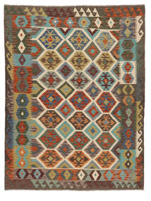 Kelim Afghan Old Style Teppe 175X230 Brun/Svart Ull, Afghanistan Carpetvista