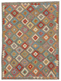  Orientalsk Kelim Afghan Old Style Teppe 149X199 Brun/Mørk Rød Ull, Afghanistan Carpetvista
