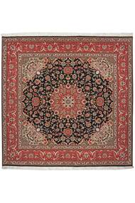 205X207 絨毯 タブリーズ 50 Raj オリエンタル 正方形 ダークレッド/茶色 (ウール, ペルシャ/イラン)