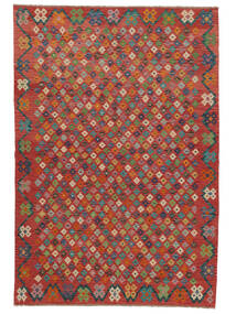  Orientalischer Kelim Afghan Old Stil Teppich 178X259 Dunkelrot/Braun Wolle, Afghanistan Carpetvista