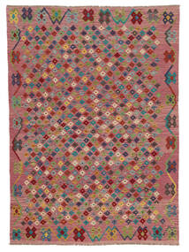 Alfombra Kilim Afghan Old Style 175X243 Rojo Oscuro/Marrón (Lana, Afganistán)