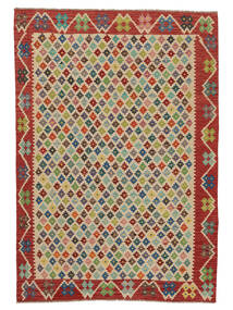 Orientalsk Kelim Afghan Old Style Tæppe 177X252 Brun/Mørkerød Uld, Afghanistan Carpetvista