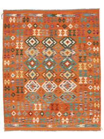  Orientalischer Kelim Afghan Old Stil Teppich 154X191 Rot/Braun Wolle, Afghanistan Carpetvista