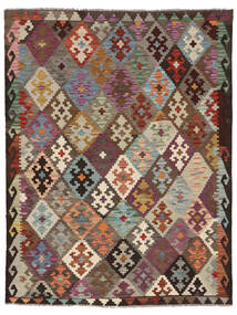 絨毯 キリム アフガン オールド スタイル 150X196 茶色/ダークレッド (ウール, アフガニスタン)