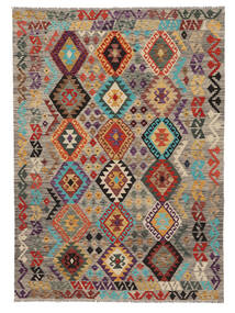 175X244 Tapete Kilim Afegão Old Style Oriental Castanho/Laranja (Lã, Afeganistão) Carpetvista
