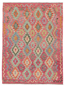  Kilim Afegão Old Style Tapete 151X200 Lã Vermelho/Verde Pequeno Carpetvista