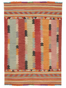 168X241 Kelim Afghan Old Stil Teppich Orientalischer Braun/Dunkelrot (Wolle, Afghanistan) Carpetvista