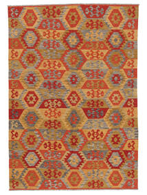 173X255 Tapis D'orient Kilim Afghan Old Style Marron/Rouge Foncé (Laine, Afghanistan) Carpetvista
