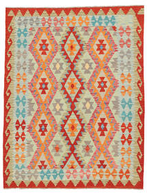  Kelim Afghan Old Style Vloerkleed 151X195 Groen/Rood Carpetvista