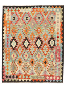 157X195 Kelim Afghan Old Stil Teppich Grün/Braun Afghanistan Carpetvista