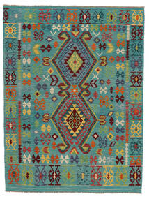  Oriental Kilim Afghan Old Style Rug 171X223 Dark Teal/Green Wool, Afghanistan Carpetvista
