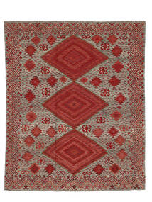  254X305 Kilim Afghan Old Style Rug Dark Red/Brown Afghanistan Carpetvista
