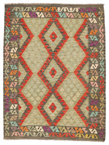 Kilim Afghan Old Style Rug 145X198 Brown/Green Wool, Afghanistan Carpetvista