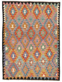  Kelim Afghan Old Style Matot 147X200 Ruskea/Tummanpunainen Carpetvista