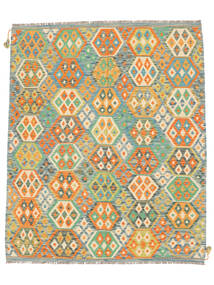 Kelim Afghan Old Style Tæppe 168X201 Orange/Mørkegrøn Uld, Afghanistan Carpetvista