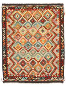  159X204 Kelim Afghan Old Stil Teppich Braun/Orange Afghanistan Carpetvista