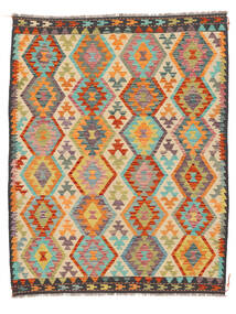  Orientalsk Kelim Afghan Old Style Tæppe 160X204 Orange/Sort Uld, Afghanistan Carpetvista